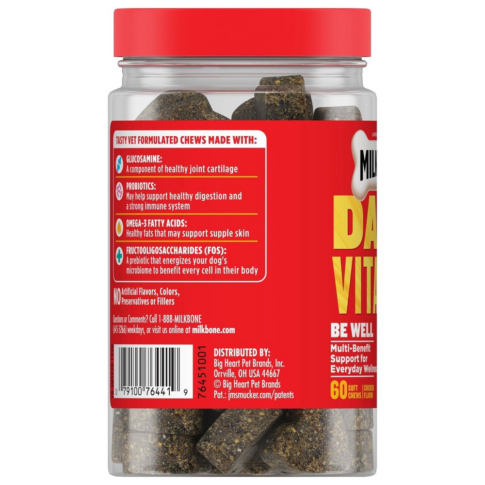 MilkBone Daily Vitality Soft Chews for Adult Dogs Chicken 60ct 60