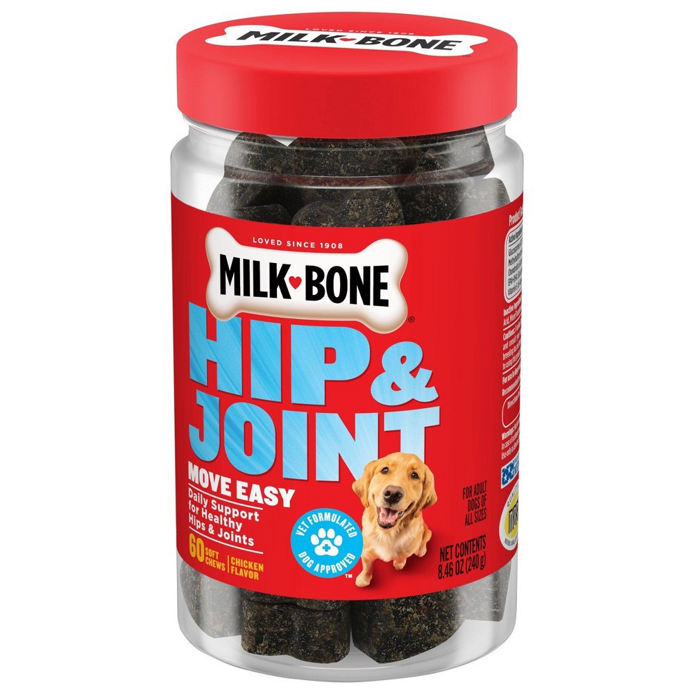 slide 3 of 5, Milk-Bone Daily Hip & Joint Soft Chews for Adult Dogs - Chicken - 60ct, 60 ct