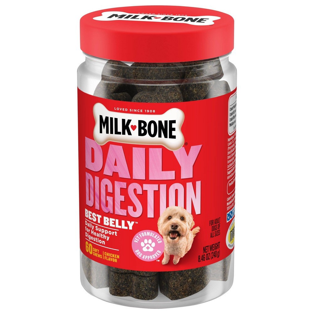 slide 3 of 4, Milk-Bone Daily Digestion Best Belly Soft Chews for Dogs - Chicken, 60 ct