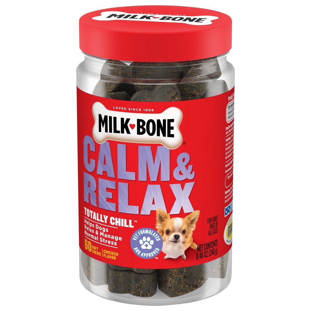 slide 4 of 6, Milk-Bone Daily Calm and Relax Soft Chews for Adult Dogs - Chicken - 60ct, 60 ct