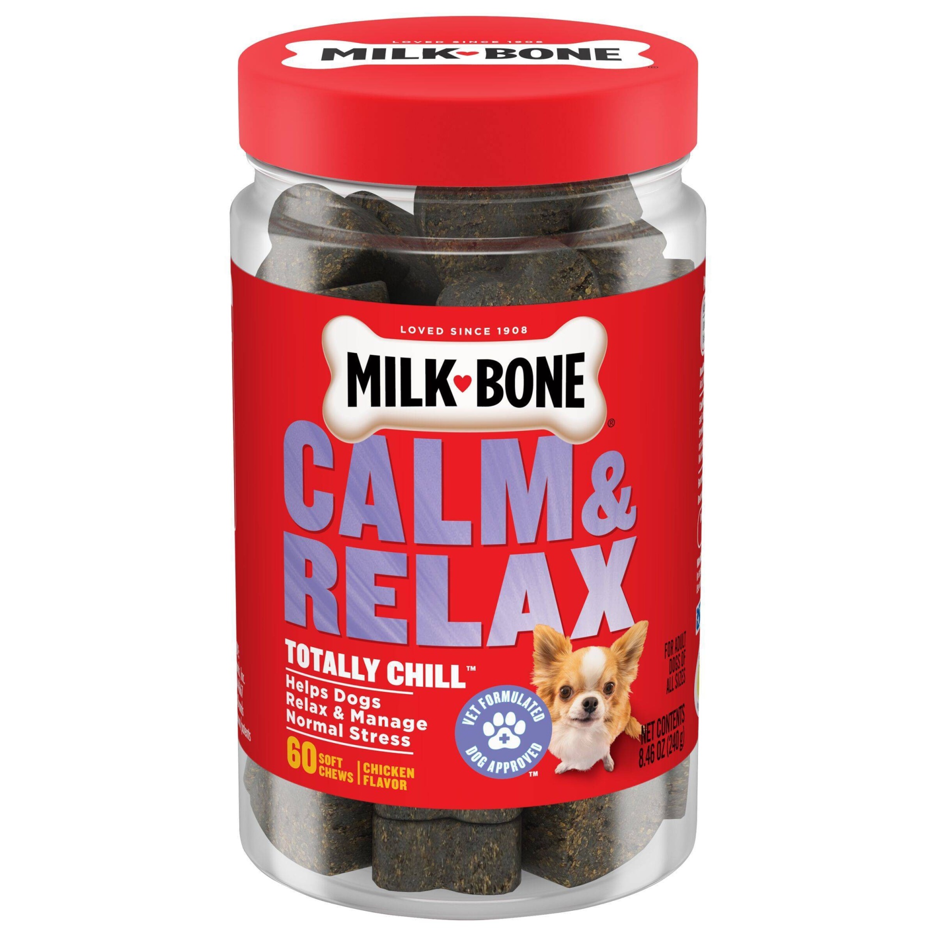 slide 1 of 6, Milk-Bone Daily Calm and Relax Soft Chews for Adult Dogs - Chicken - 60ct, 60 ct
