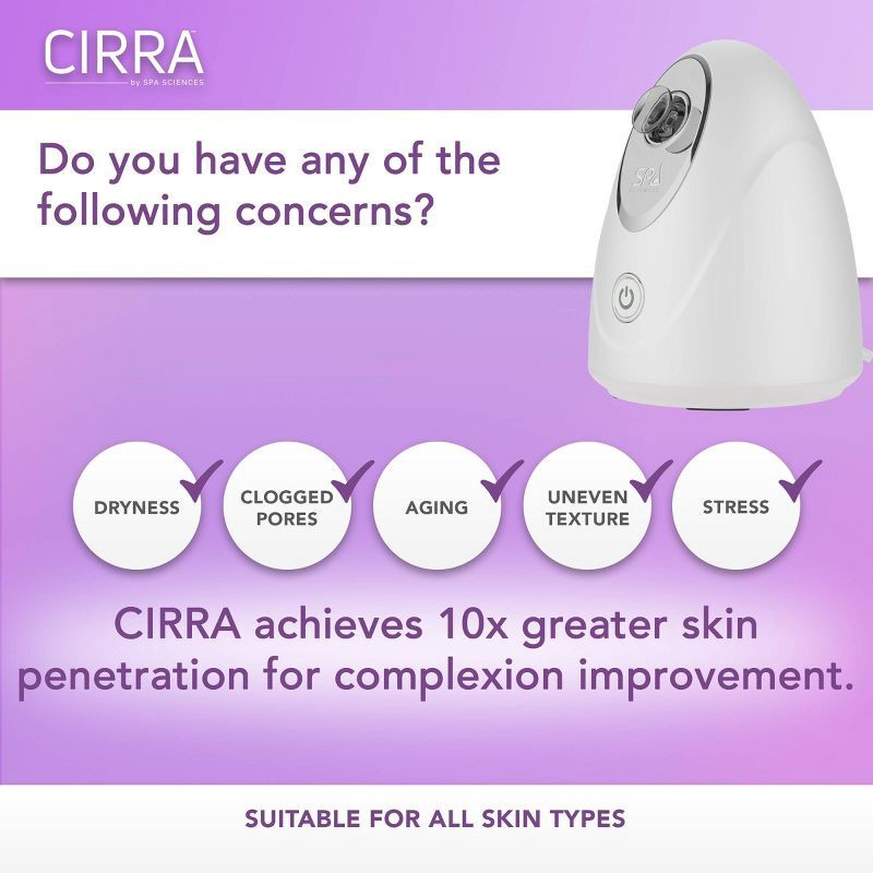 slide 10 of 10, Spa Sciences CIRRA Nano Ionic Vanity Facial Steamer with Optional Aromatherapy, 1 ct