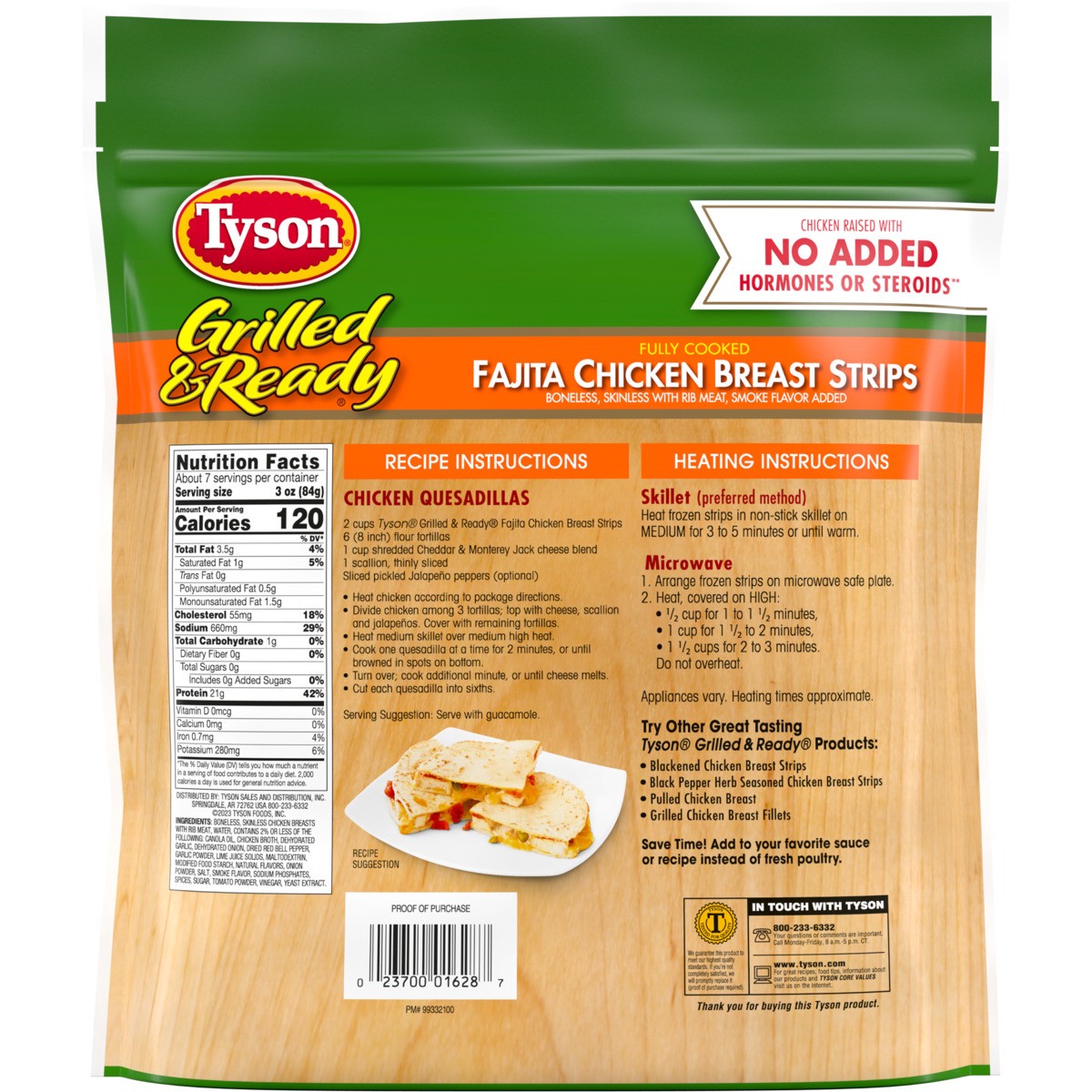 slide 3 of 6, Tyson Fajita Frozen Chicken Strips - 22oz, 22 oz