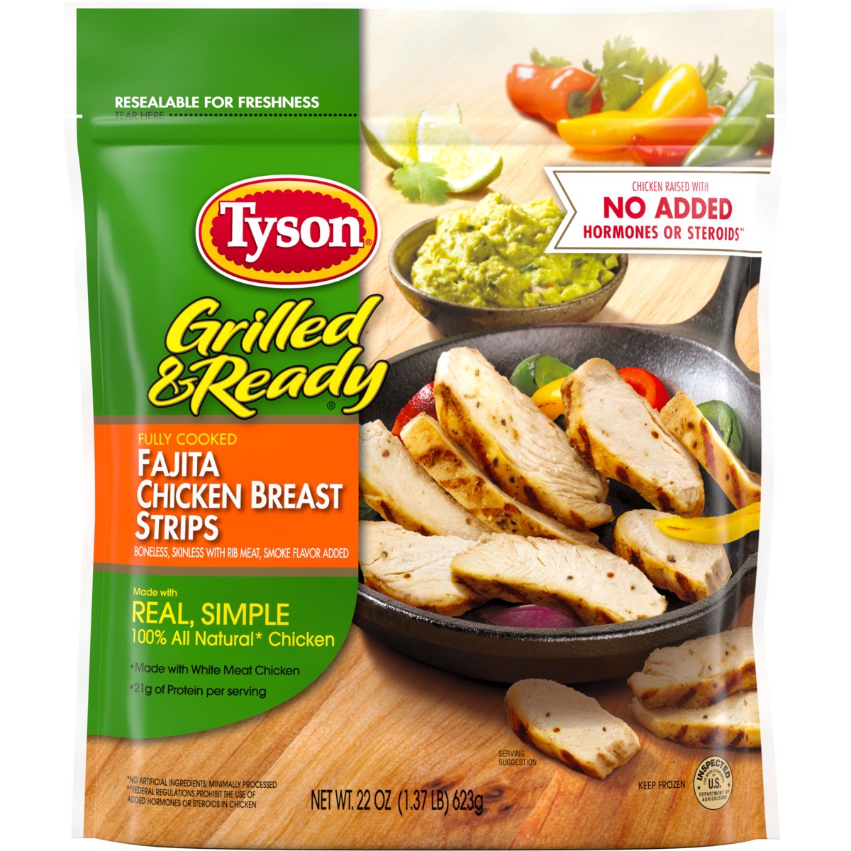 slide 1 of 6, Tyson Fajita Frozen Chicken Strips - 22oz, 22 oz