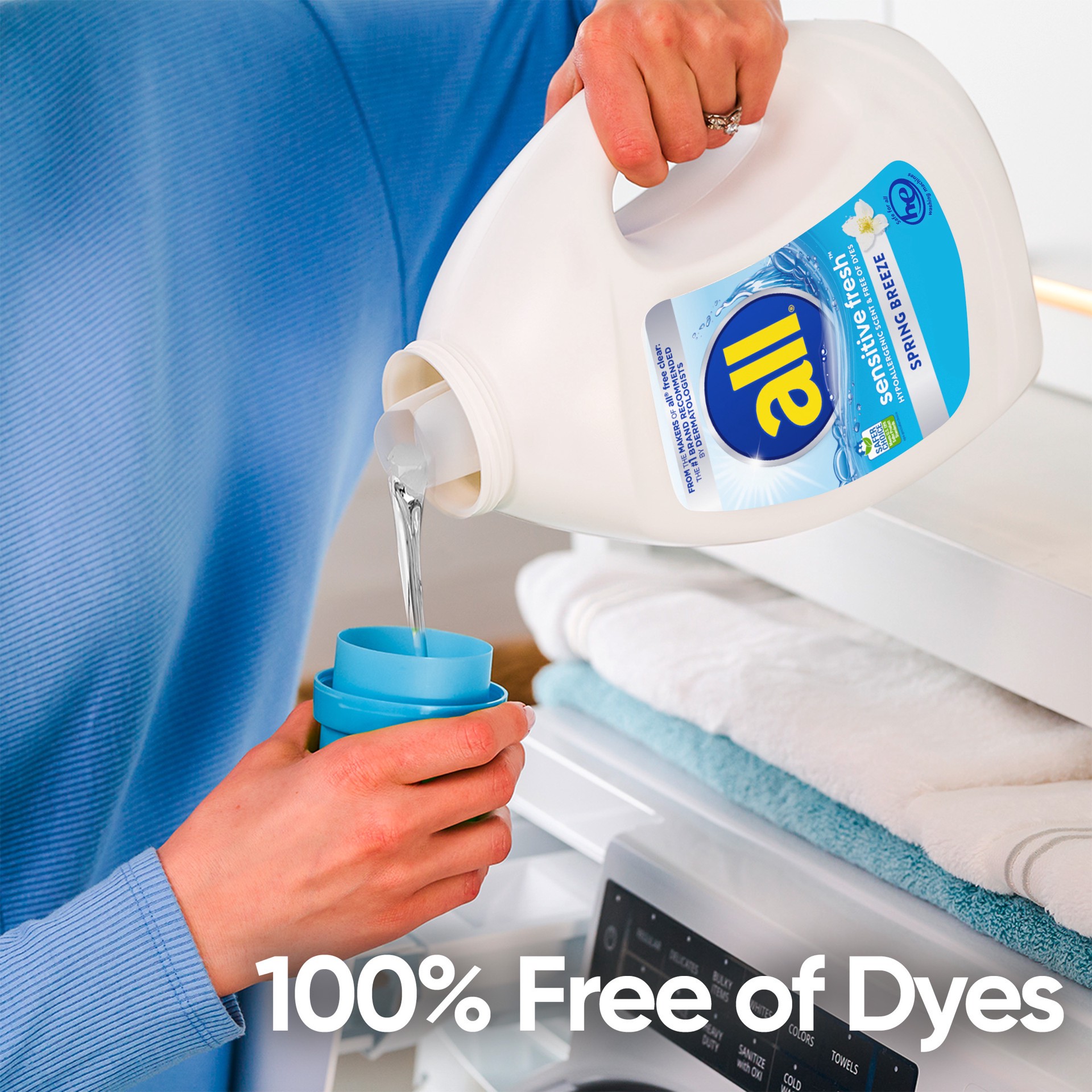 slide 4 of 8, All Liquid Laundry Detergent, Sensitive Fresh, 36 oz, 24 Loads, 36 oz
