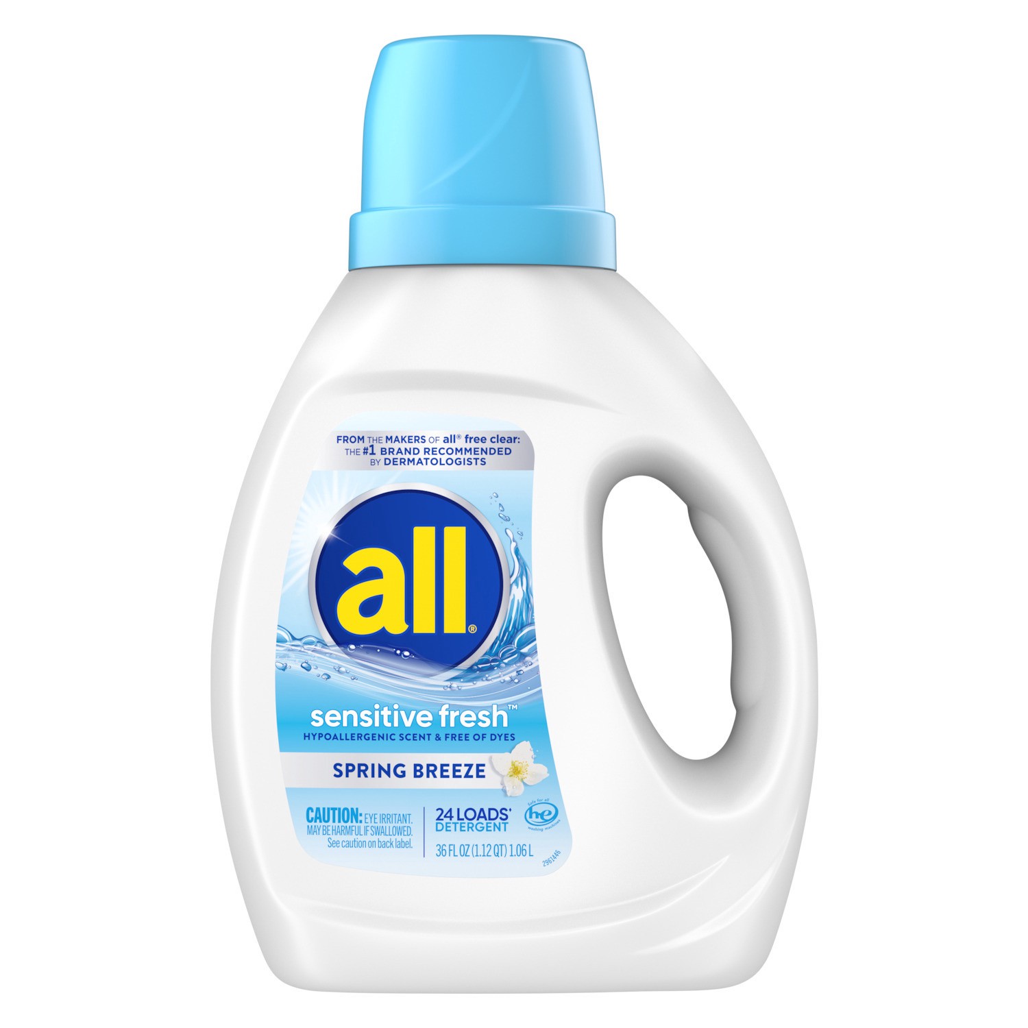 slide 1 of 8, All Liquid Laundry Detergent, Sensitive Fresh, 36 oz, 24 Loads, 36 oz