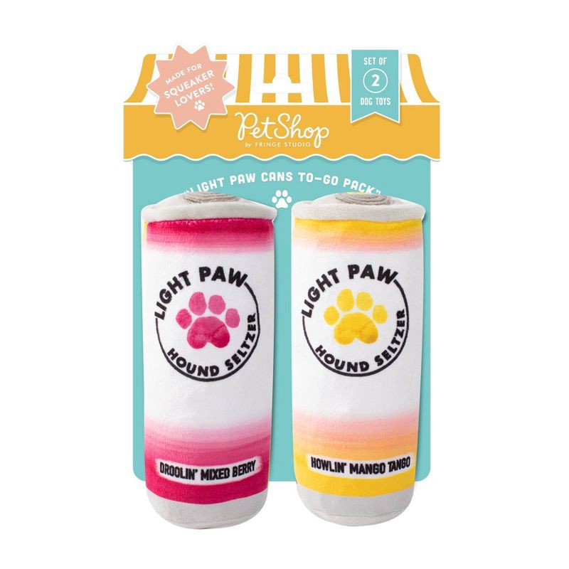 slide 2 of 5, PetShop by Fringe Studio Light Paws Cans To Go Dog Toy Set - 2pc, 2 ct