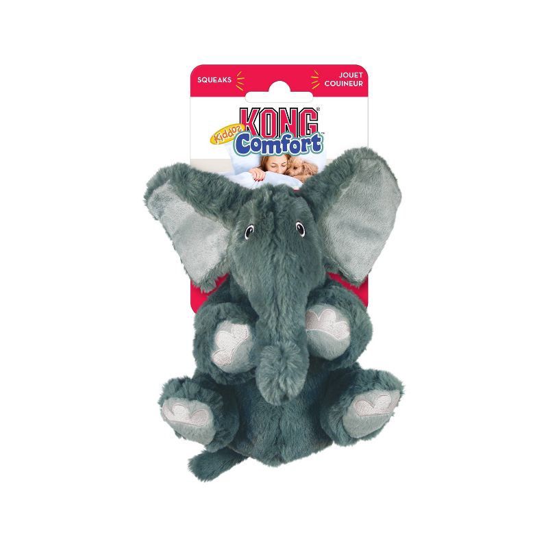 slide 3 of 3, KONG Kiddos Comfort Elephant Dog Toy - Gray - XS, 1 ct