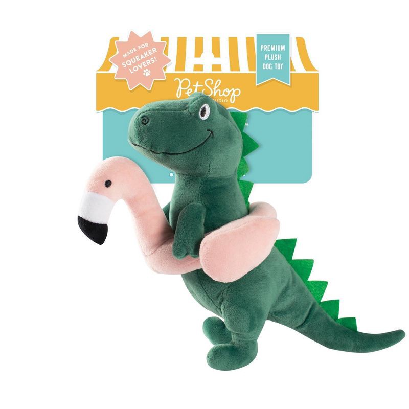 slide 2 of 3, PetShop by Fringe Studio Pool Time Rex Dog Toy - Dark Green, 1 ct