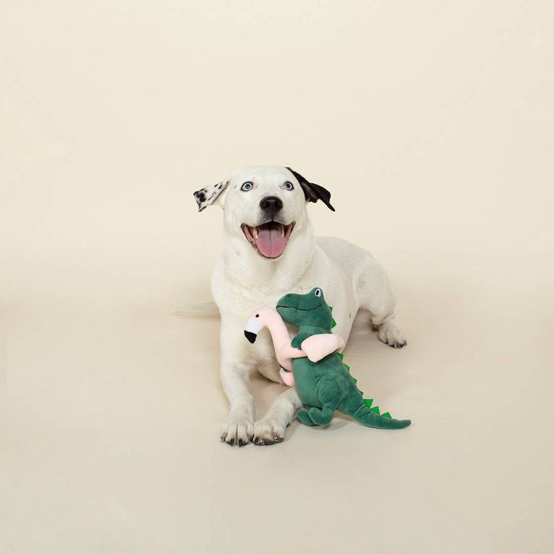 slide 3 of 3, PetShop by Fringe Studio Pool Time Rex Dog Toy - Dark Green, 1 ct