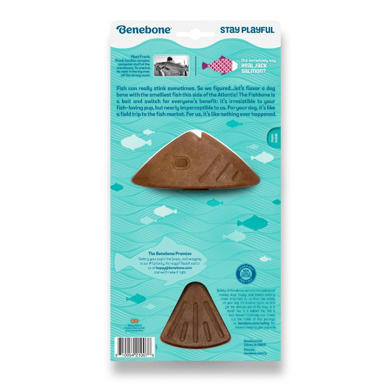 slide 6 of 7, Benebone Fish Dog Bone Chew Toy - M, 1 ct