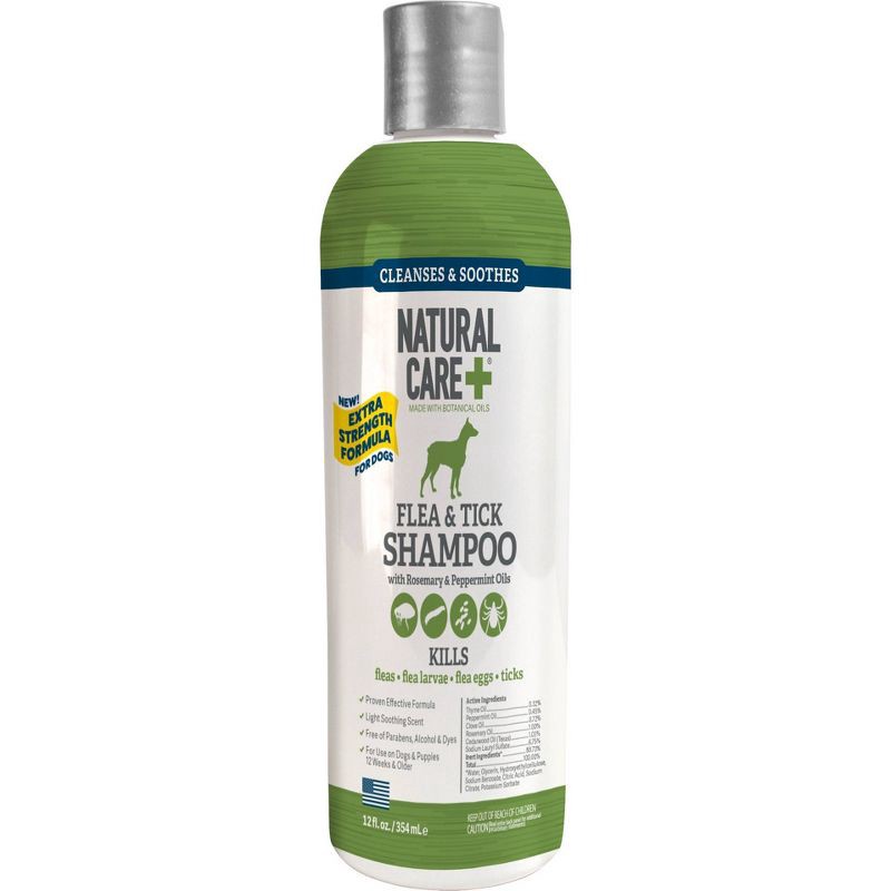 slide 1 of 2, Natural Care Flea & Tick Shampoo for Dogs - 12 fl oz, 12 fl oz