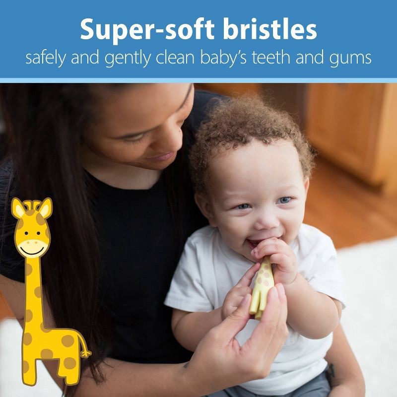 slide 3 of 12, Dr. Brown's Infant-to-Toddler Training Toothbrush & Fluoride-Free Baby Toothpaste Strawberry Flavor - 0-3 years - Giraffe, 1 ct