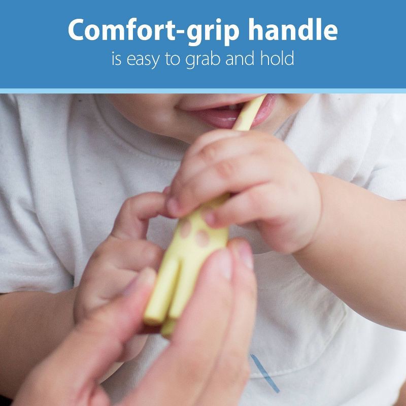 slide 4 of 12, Dr. Brown's Infant-to-Toddler Training Toothbrush & Fluoride-Free Baby Toothpaste Strawberry Flavor - 0-3 years - Giraffe, 1 ct