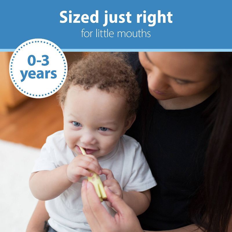 slide 6 of 12, Dr. Brown's Infant-to-Toddler Training Toothbrush & Fluoride-Free Baby Toothpaste Strawberry Flavor - 0-3 years - Giraffe, 1 ct