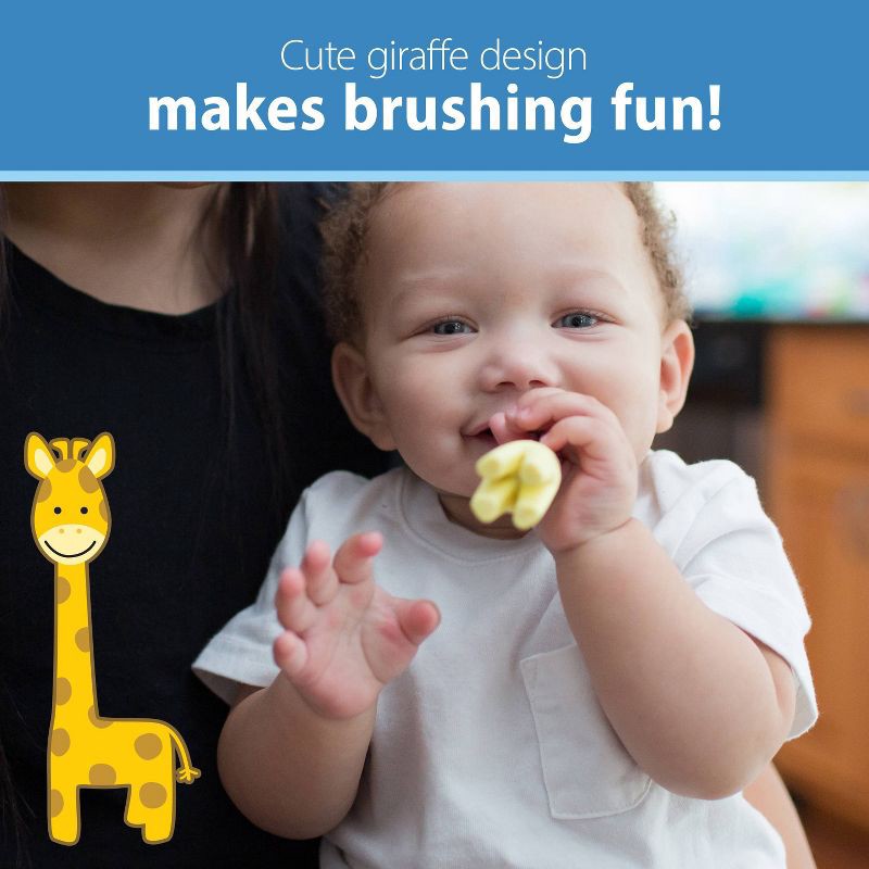 slide 8 of 12, Dr. Brown's Infant-to-Toddler Training Toothbrush & Fluoride-Free Baby Toothpaste Strawberry Flavor - 0-3 years - Giraffe, 1 ct