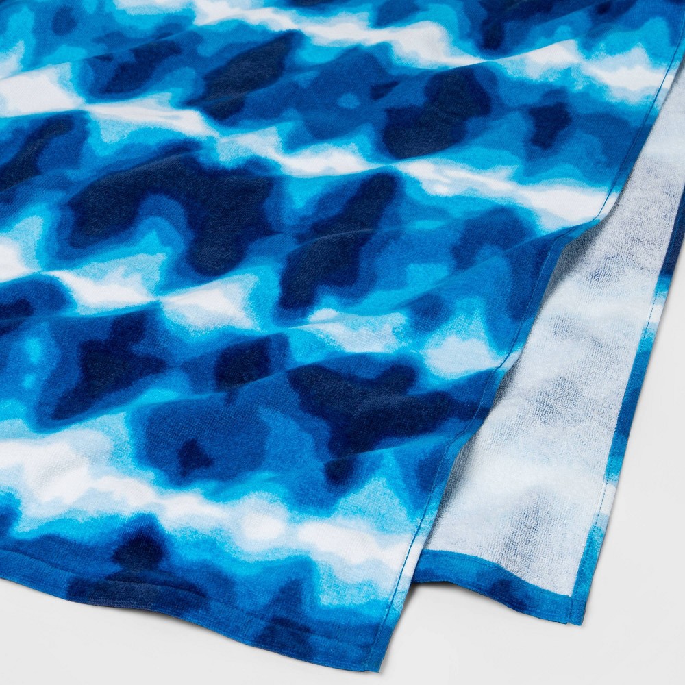 slide 3 of 3, Tie-Dye Beach Towel Navy Blue - Sun Squad, 1 ct