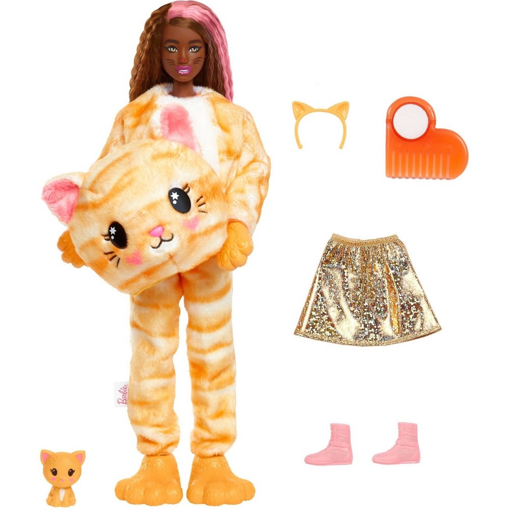 slide 2 of 6, Barbie Cutie Reveal Kitty Plush Costume Doll, 1 ct