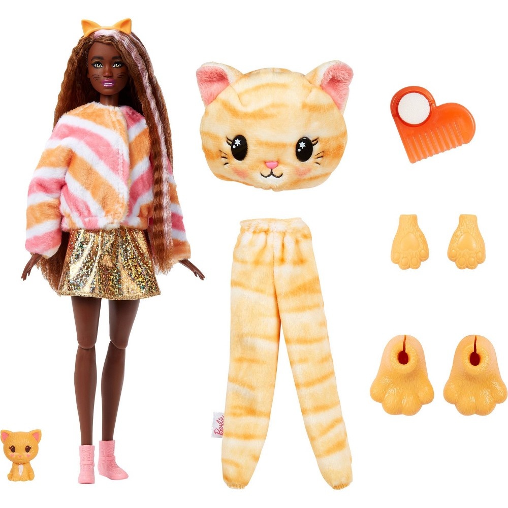 slide 5 of 6, Barbie Cutie Reveal Kitty Plush Costume Doll, 1 ct
