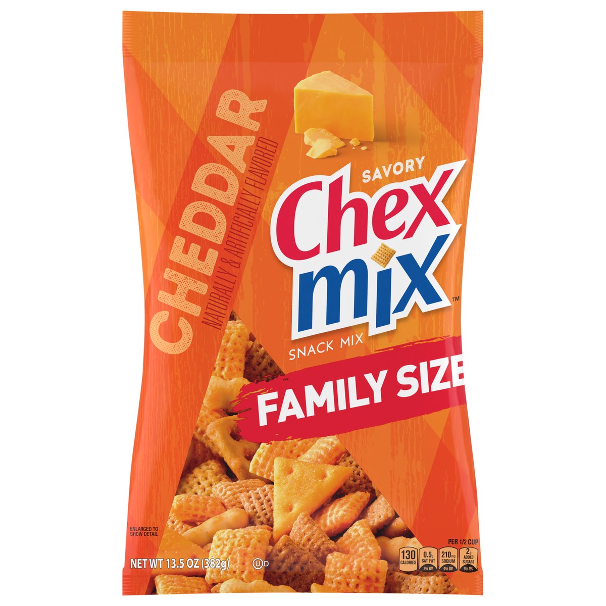 slide 1 of 12, Chex Mix Cheddar Snack Mix, Savory Snack Bag, Family Size, 13.5 oz, 13.5 oz