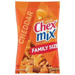 Chex Mix Cheddar Snack Mix, Savory Snack Bag, Family Size, 13.5 oz