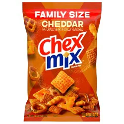 Chex Mix Cheddar Snack Mix, Savory Snack Bag, Family Size, 13.5 oz
