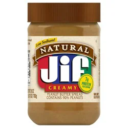 Jif Natural Creamy Peanut Butter Spread, 28-Ounce Jar
