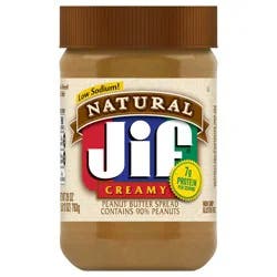 Jif Natural Creamy Peanut Butter Spread, 28-Ounce Jar