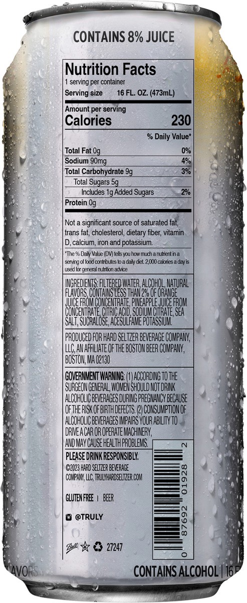 slide 3 of 10, TRULY Unruly Hard Seltzer Tropical Twist 8% ABV (16 fl. oz. Can), 16 oz