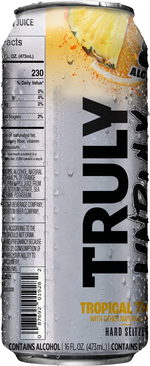 slide 9 of 10, TRULY Unruly Hard Seltzer Tropical Twist 8% ABV (16 fl. oz. Can), 16 oz