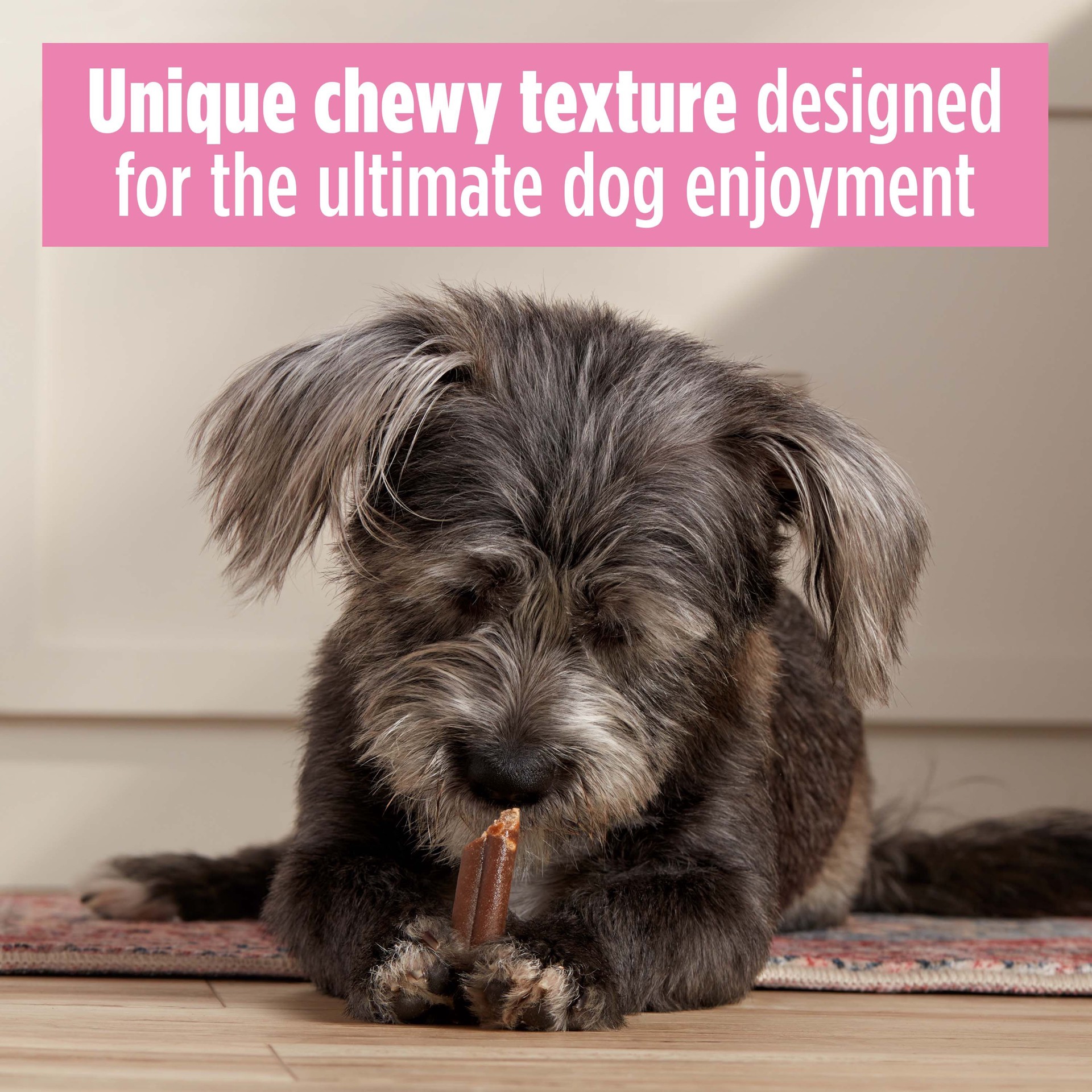 slide 4 of 9, Milk-Bone Mini Comfort Chews, Dog Chews with Unique Chewy Texture and Real Beef, 7.4 Oz. Bag of 6 Chews, 7.4 oz