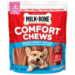 Milk-Bone Mini Comfort Chews, Dog Chews with Unique Chewy Texture and Real Beef, 6 ct.