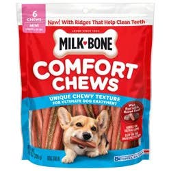 Milk-Bone Mini Comfort Chews, Dog Chews with Unique Chewy Texture and Real Beef, 6 ct.