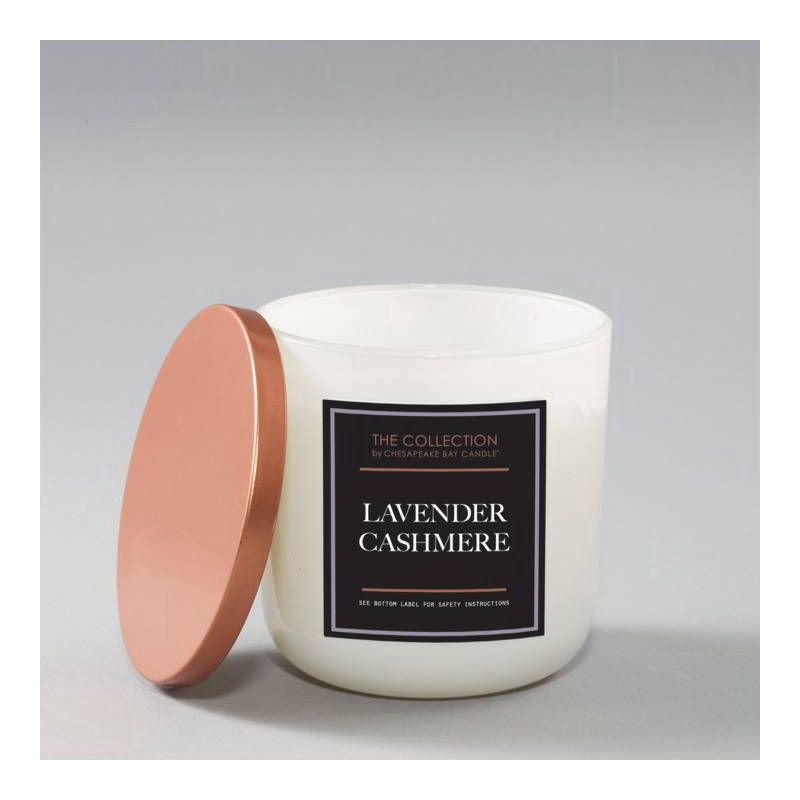 slide 3 of 5, 2-Wick White Glass Lavender Cashmere Lidded Jar Candle 12oz - The Collection by Chesapeake Bay Candle, 12 oz