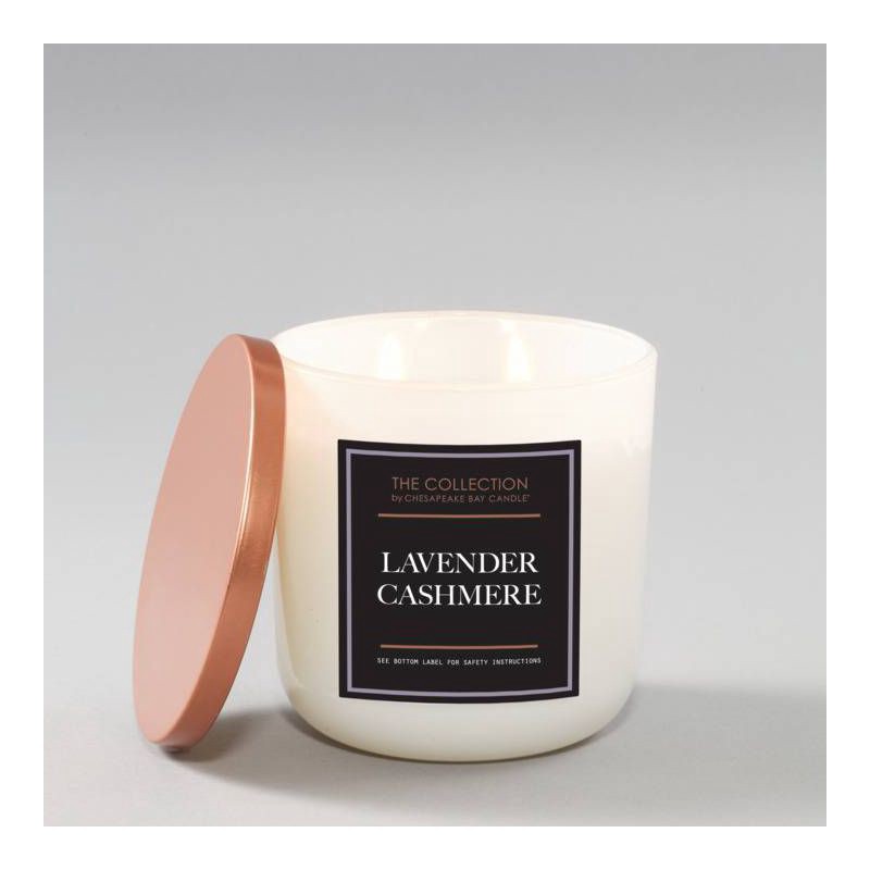slide 5 of 5, 2-Wick White Glass Lavender Cashmere Lidded Jar Candle 12oz - The Collection by Chesapeake Bay Candle, 12 oz