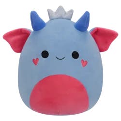 Squishmallows Blue and Pink Goblin King with Silver Crown and Heart Cheeks Plush