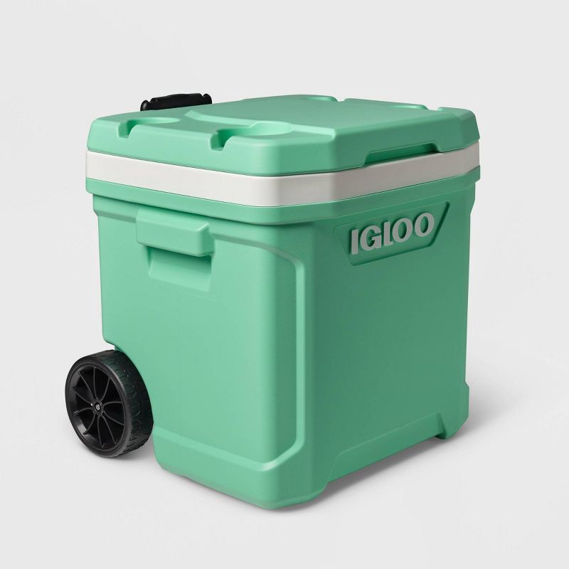 slide 11 of 15, Igloo Latitude 60qt Rolling Cooler - Mint: Hard-Sided with Cup Holder & Drain Plug, 60 qt