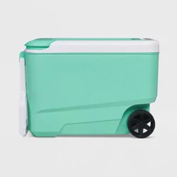 Igloo Wheelie Cool 38qt Rolling Cooler - Mint: 53 Can Capacity, Hard-Sided Design
