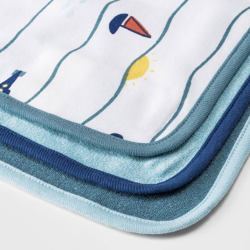 slide 2 of 2, Baby Boys' 6pk Seaside Washcloth Set - Cloud Island™ Blue, 6 ct
