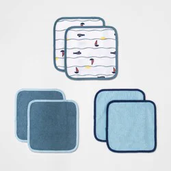 Baby Boys' 6pk Seaside Washcloth Set - Cloud Island™ Blue
