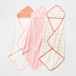 Baby Girls' 3pk Earth & Sky Hooded Towel - Cloud Island Pink