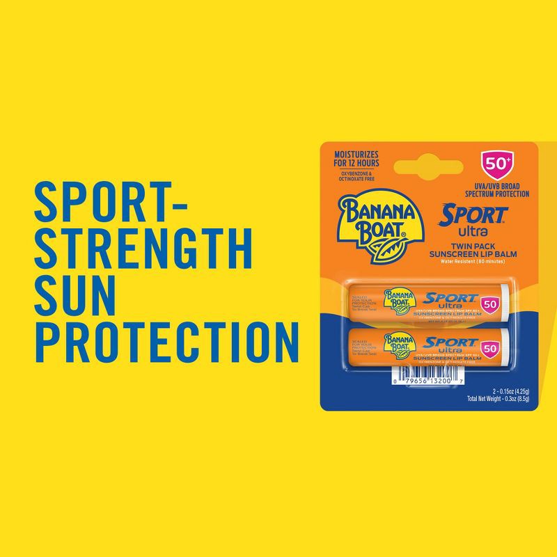 slide 3 of 7, Banana Boat Ultra Sport Lip Balm - SPF 50 - 0.15oz/2ct, 50 x 0.15 oz, 2 ct