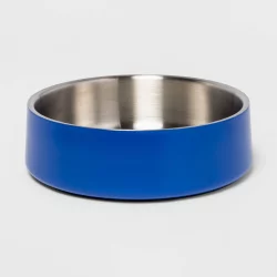 Stainless Steel Dog Bowl - Blue - 6 cups - Sun Squad