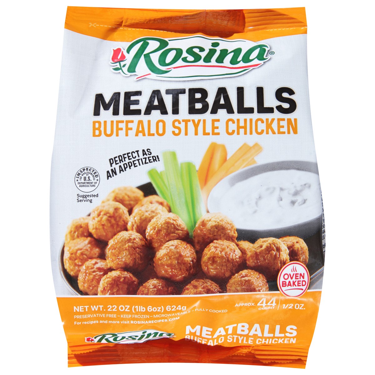 slide 8 of 13, Rosina Buffalo Style Chicken Meatballs 44 ea, 44 ct
