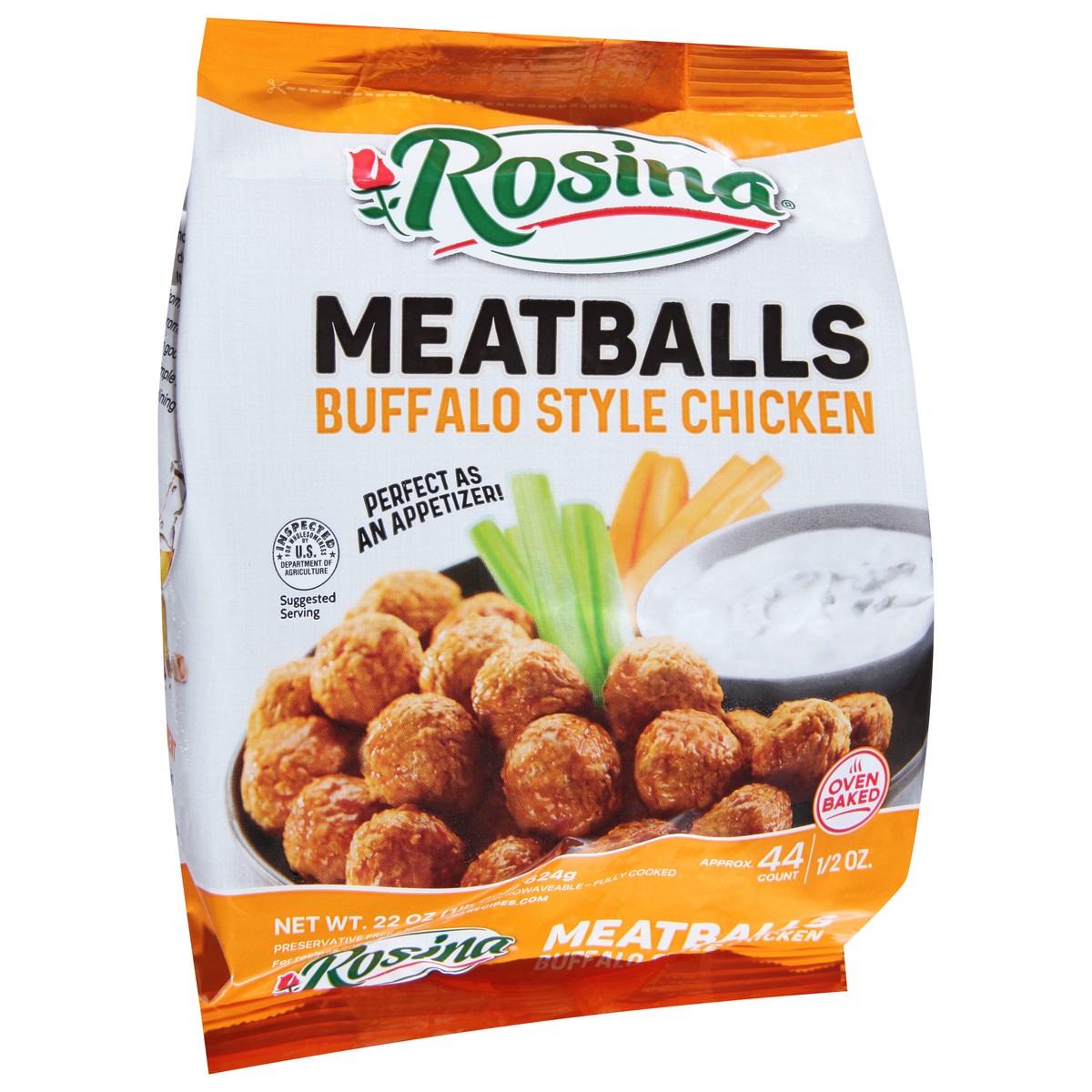 slide 12 of 13, Rosina Buffalo Style Chicken Meatballs 44 ea, 44 ct