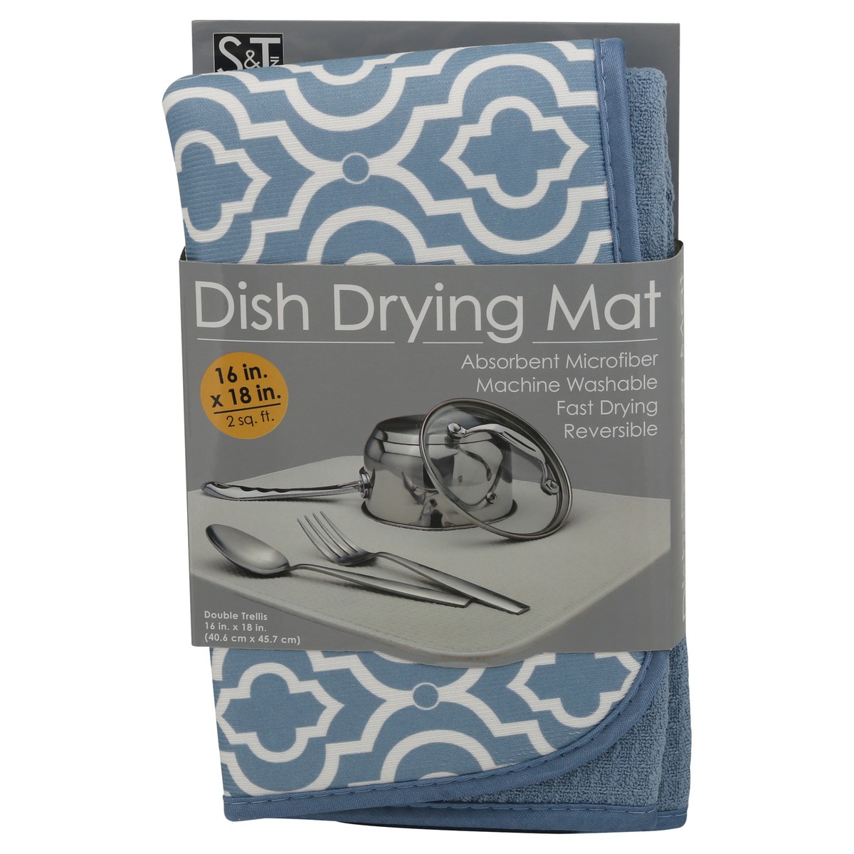 slide 1 of 10, S&T Inc. 16 in x 18 in Double Trellis Dish Drying Mat 1 ea, 1 ct