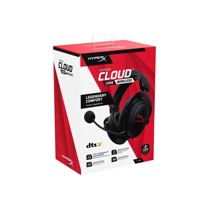 slide 5 of 9, HyperX Cloud Core Bluetooth Wireless Gaming Headset for PC, 1 ct