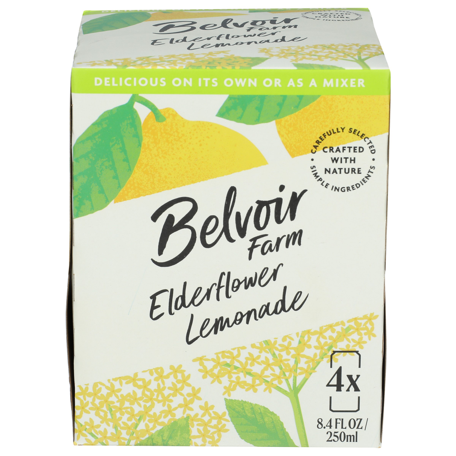 slide 1 of 4, Belvoir Farm Elderflower Lemonade Sparkling Soft Drink 4 - 8.4 fl oz Cans, 4 ct