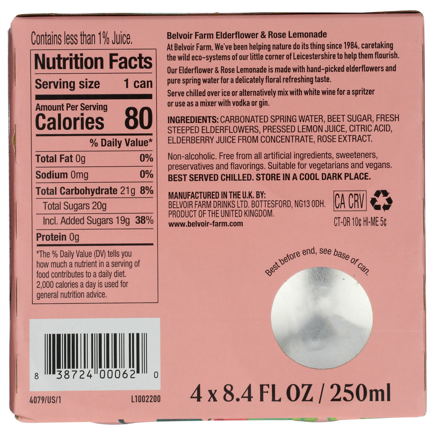 slide 2 of 4, Belvoir Farm Lemonade, 1 ct