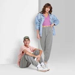 High-Rise Fleece Sweatpants - Wild Fable Heather Gray XS